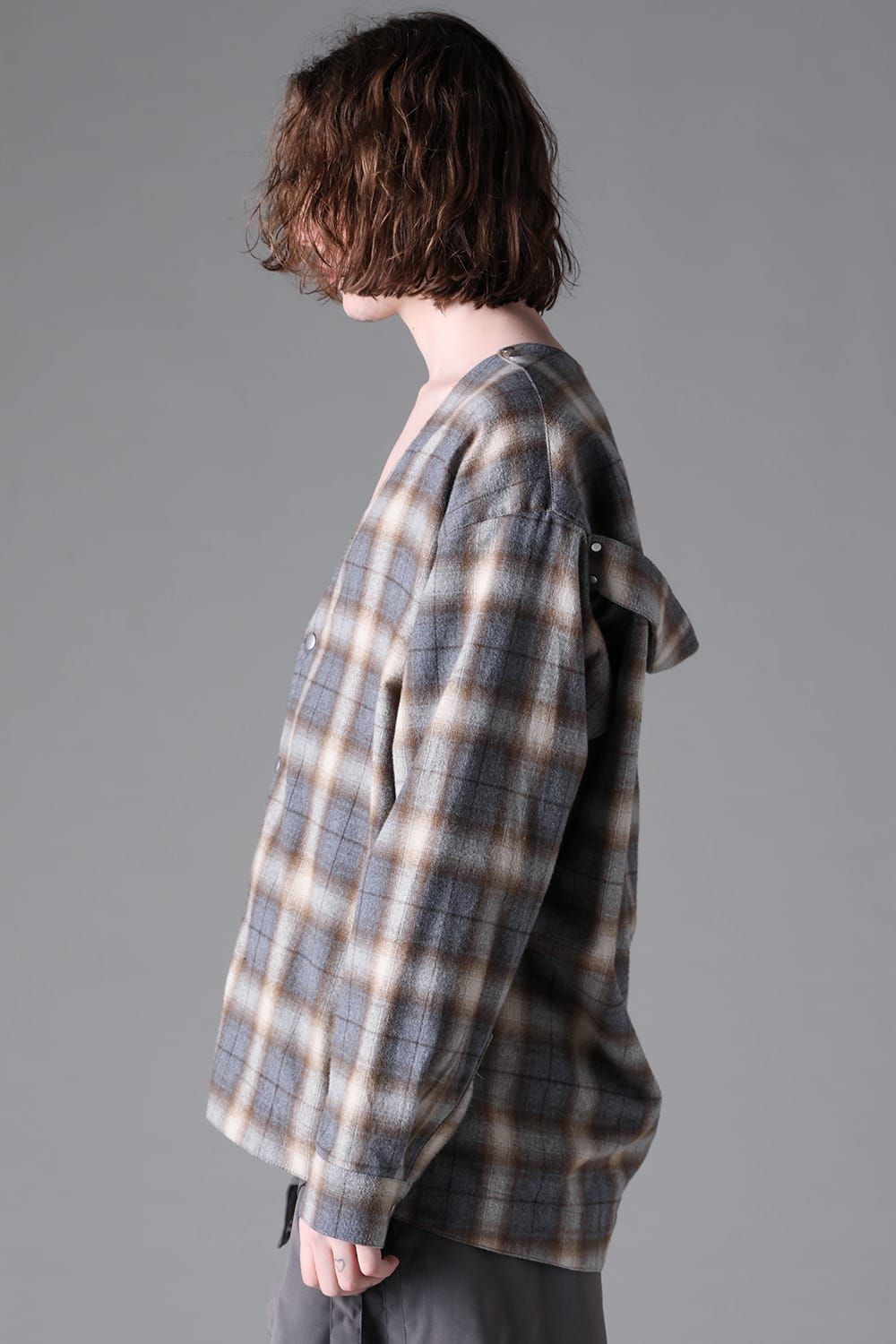 《2026AW先行予約》Plaid Cardigan Shirts""Soft Greige / Black Camel / Warm Brown" " / プレイドカーディガンシャツ"ソフトグレージュ/ブラックキャメル/ウォームブラウン"
