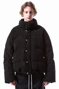 Corduroy High Neck Down jacket"Black/Brown"/コーデュロイハイネックダウンジャケット"ブラック/ブラウン"