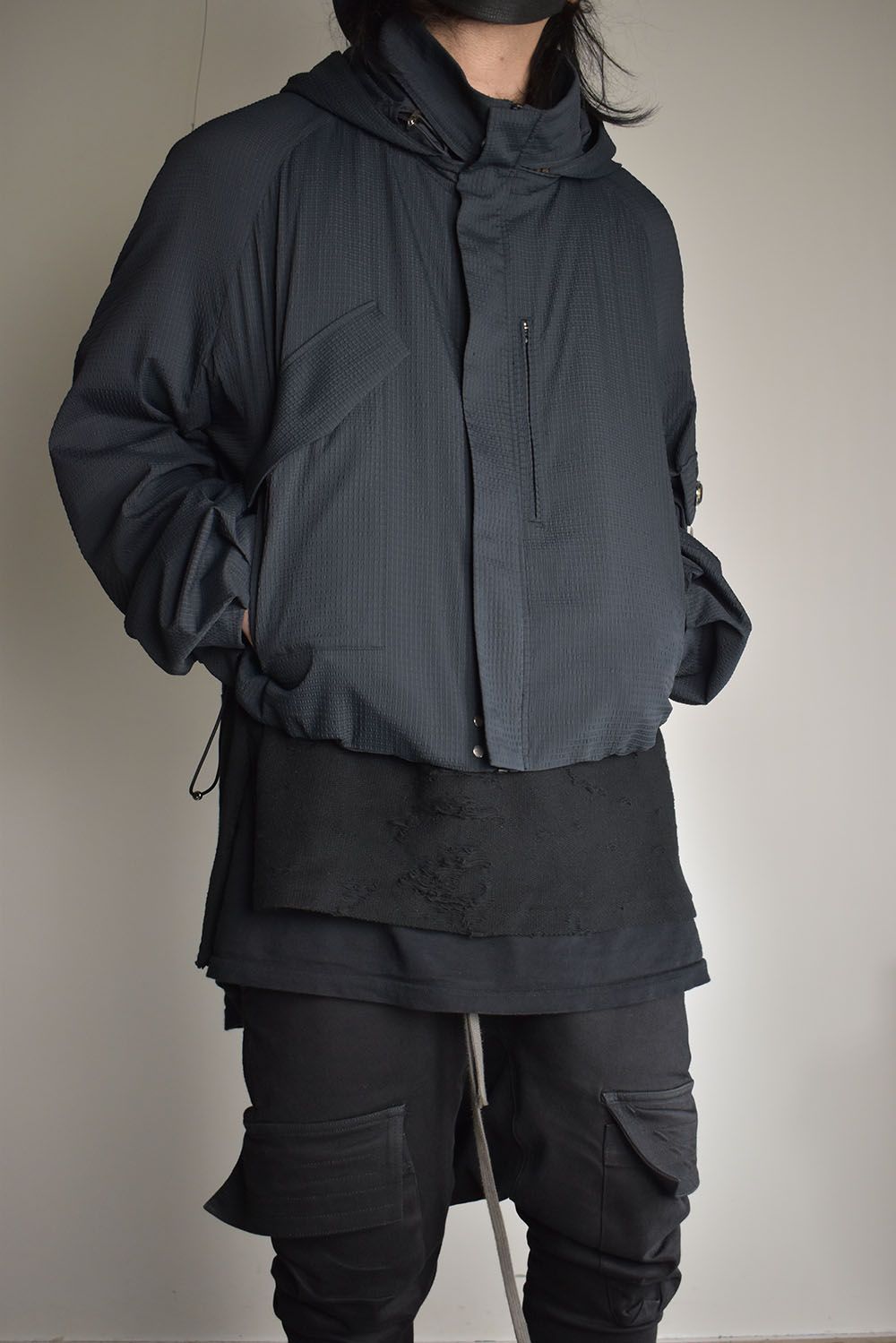 Cropped Hood Blouson"Black" / クロップドフードブルゾン"ブラック"