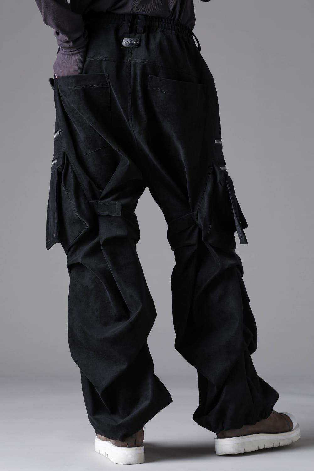 《2026AW先行予約》Vegan Suede Leather Cargo Pants"Black" / ヴィーガンスウェードレザーカーゴパンツ "ブラック"