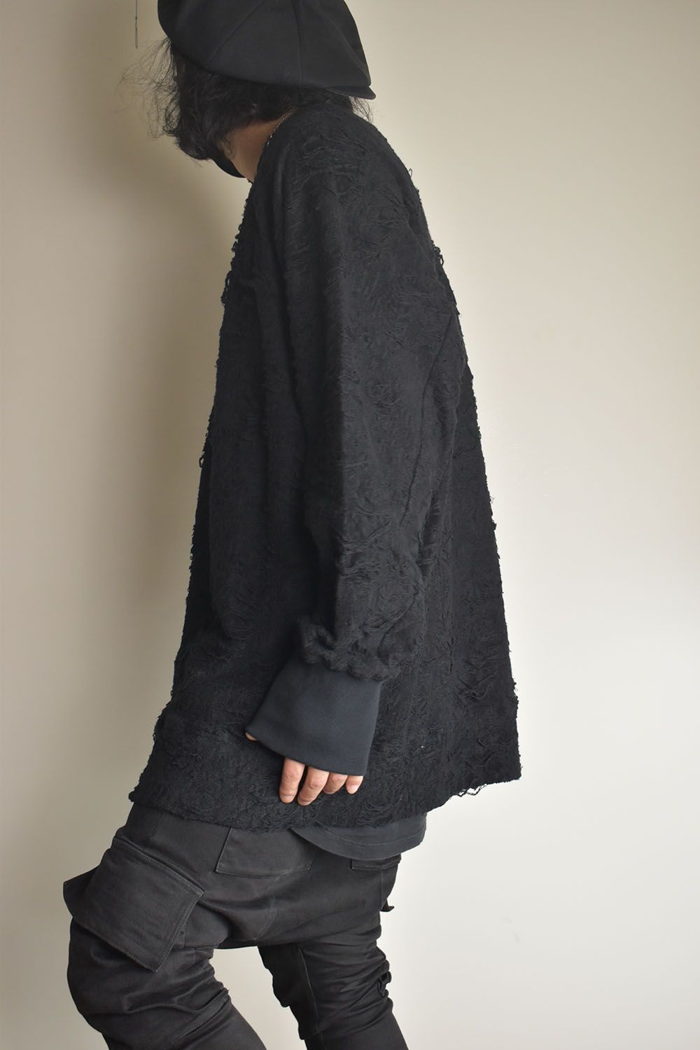 Damage Pile Dolman Top"Black" / ダメージパイル ドルマントップ"ブラック"