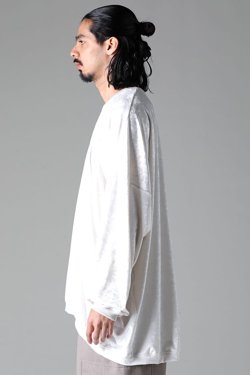 《2025AW先行予約》Washer Velor Jumbo Crew Neck Top"Black/Ivory" / ワッシャーベロアジャンボクルーネックトップ"ブラック/アイボリー"