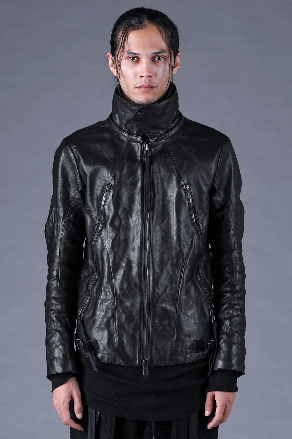 Horse Leather Collar Detachable Jacket"Black" / ホースレザーカラーデタッチャブルジャケット"ブラック"