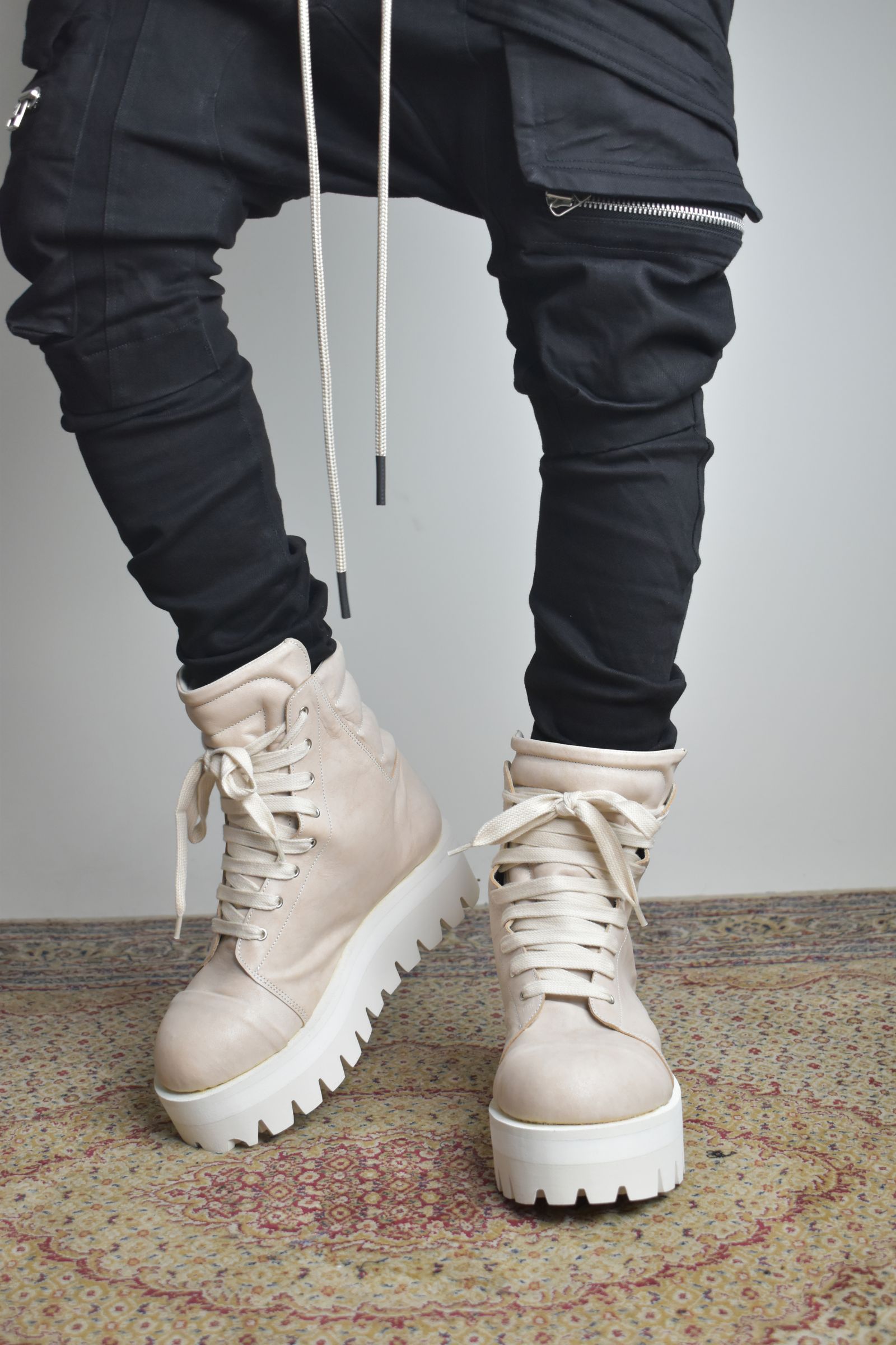 Sneaker Boots"Ash Pink×White" / スニーカーブーツ"アッシュピンク×ホワイト"