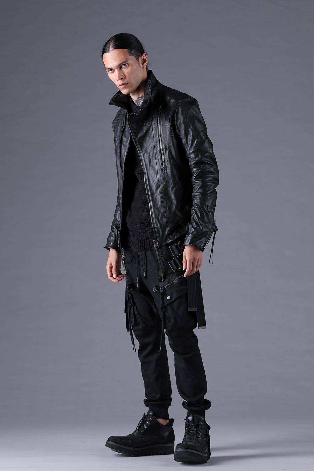 《2027SS先行予約分》Horse Leather High-Neck Jacket"Black" / ホースレザーハイネックジャケット"ブラック"