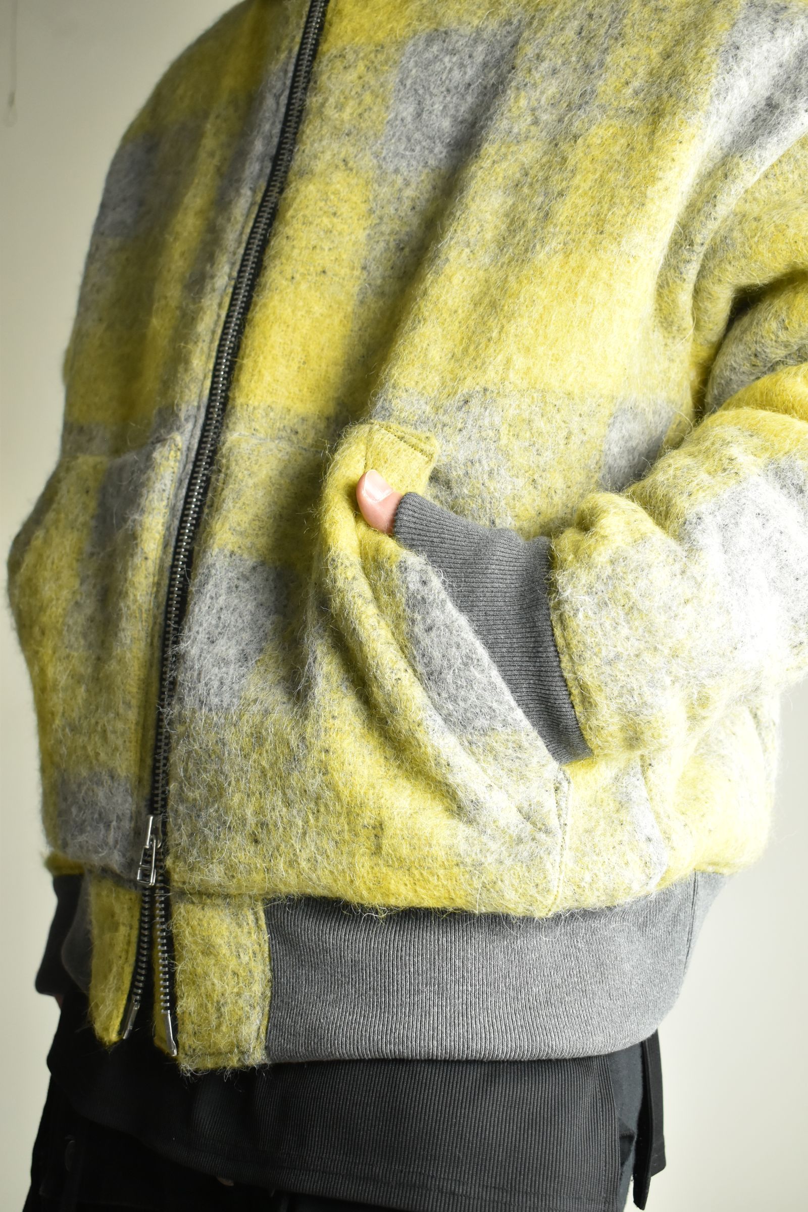 《2026AW先行予約》Plaid Padded Hoodie"Yellow" / プレイドパデッドフーディ"イエロー"