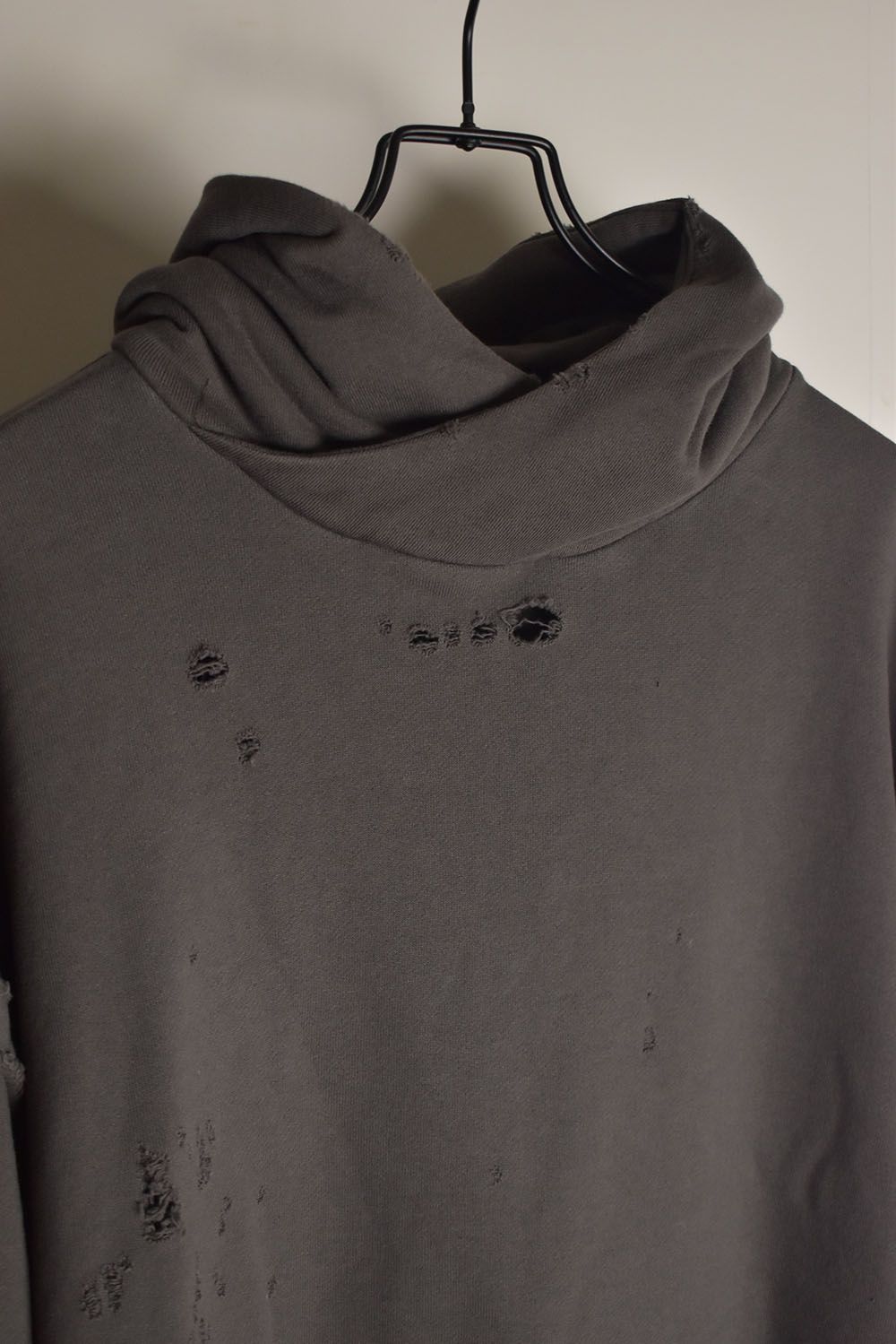Untwisted Sweat Oversized Pullover Hoodie "Charcoal" / 無撚糸裏毛オーバーサイズプルオーバーフーディー"チャコール"