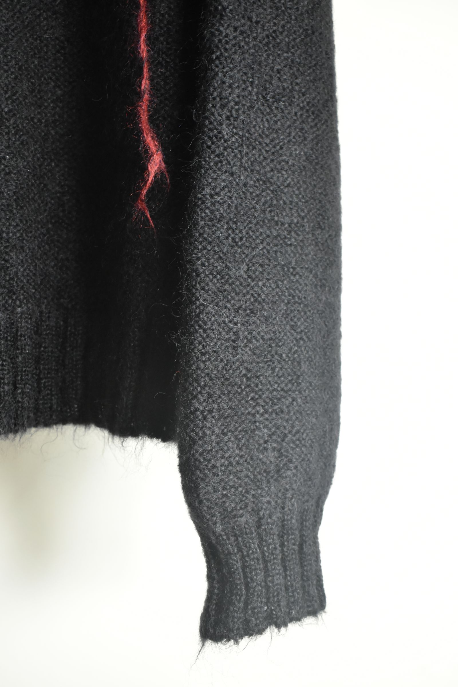 Mohair Knit Pullover "Black-Red" / モヘアニットプルオーバー"ブラックレッド"
