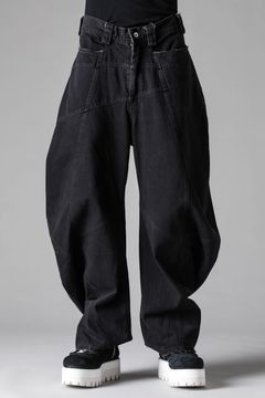 《2027SS先行予約》Curved Wide Pants"Black" / カーブドワイドパンツ "ブラック"
