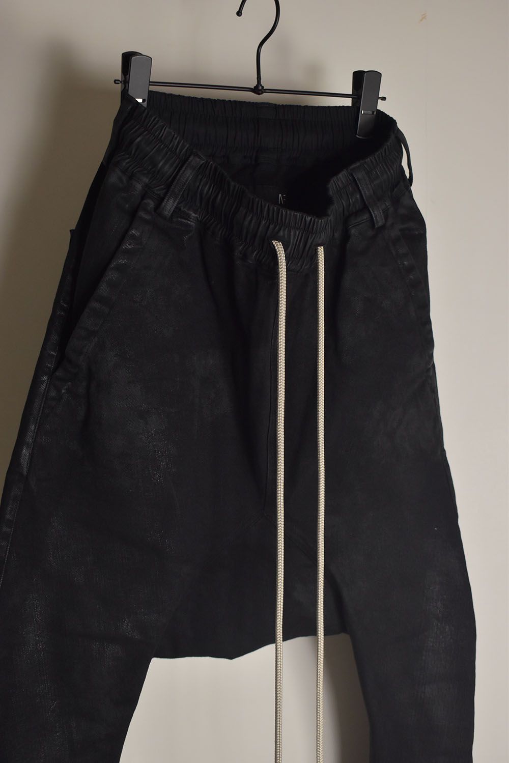 Coated Stretch denim Sarouel skinny"Black" / コーティングストレッチデニムサルエルスキニー"ブラック"
