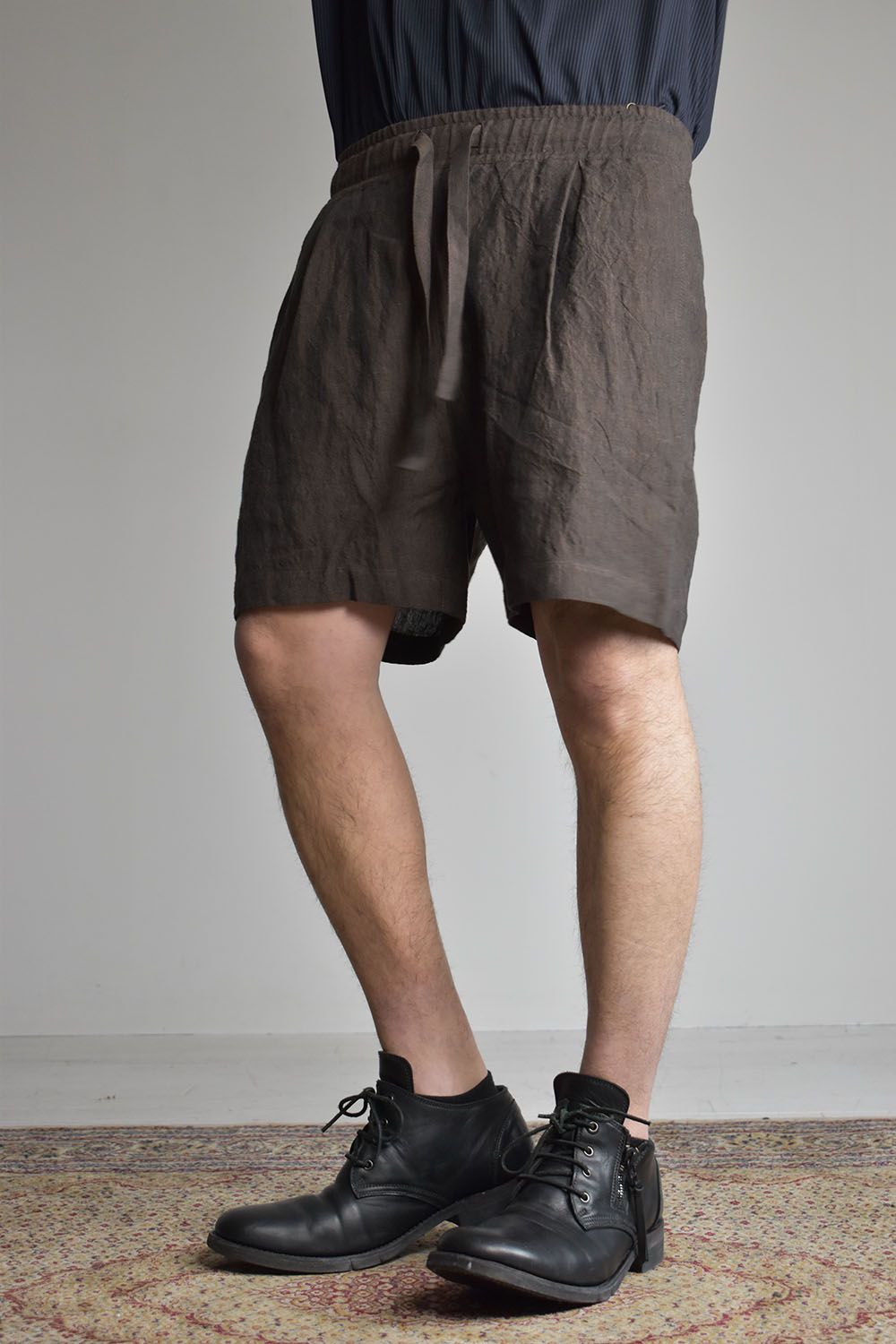Linen Tuck Shorts"Walnut"/リネンタックショーツ"ウォルナット"