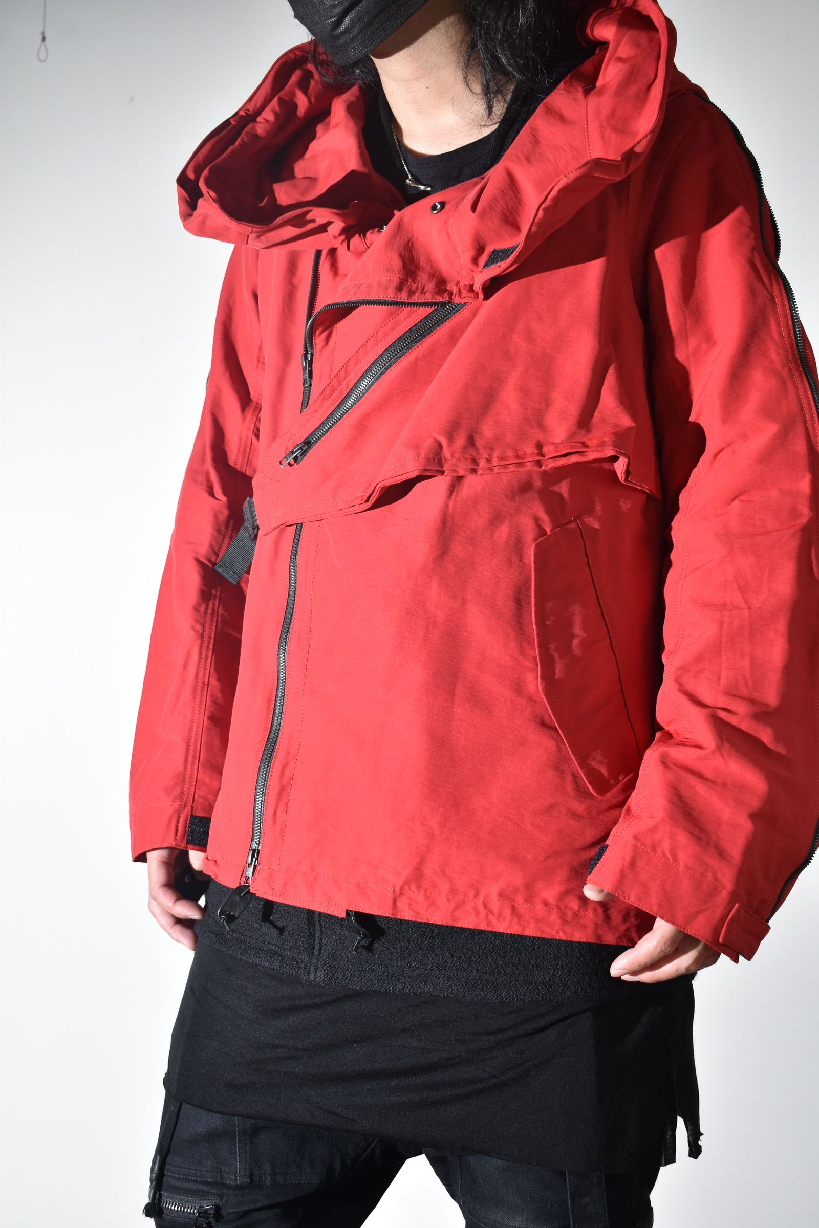 Multi Zip Short Mods Coat"Red" / マルチジップショートモッズコート"レッド"