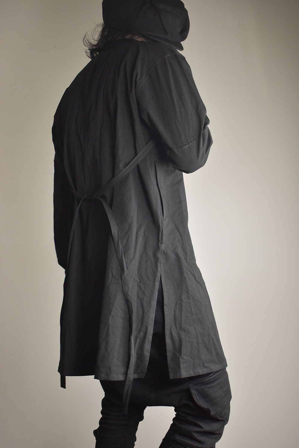 Strings Raw Edge Over Shirts"Black" / ストリングスローエッジオーバーシャツ"ブラック"