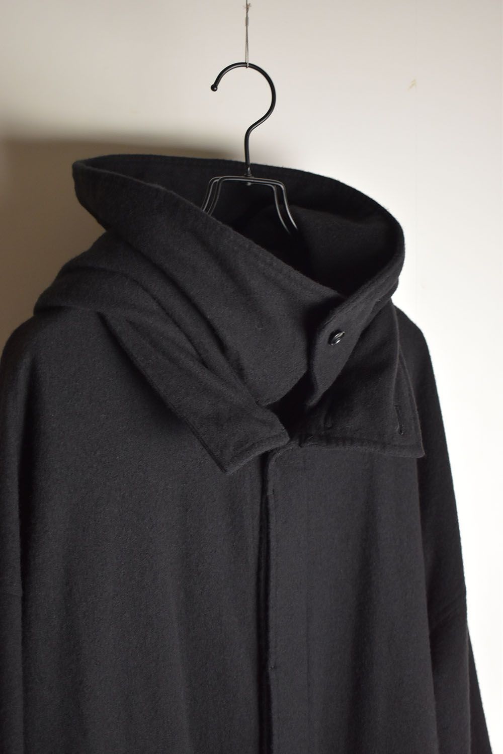 Wool Fulling Product Dyed Coat "Black" / ウール縮絨 製品染めコート"ブラック"