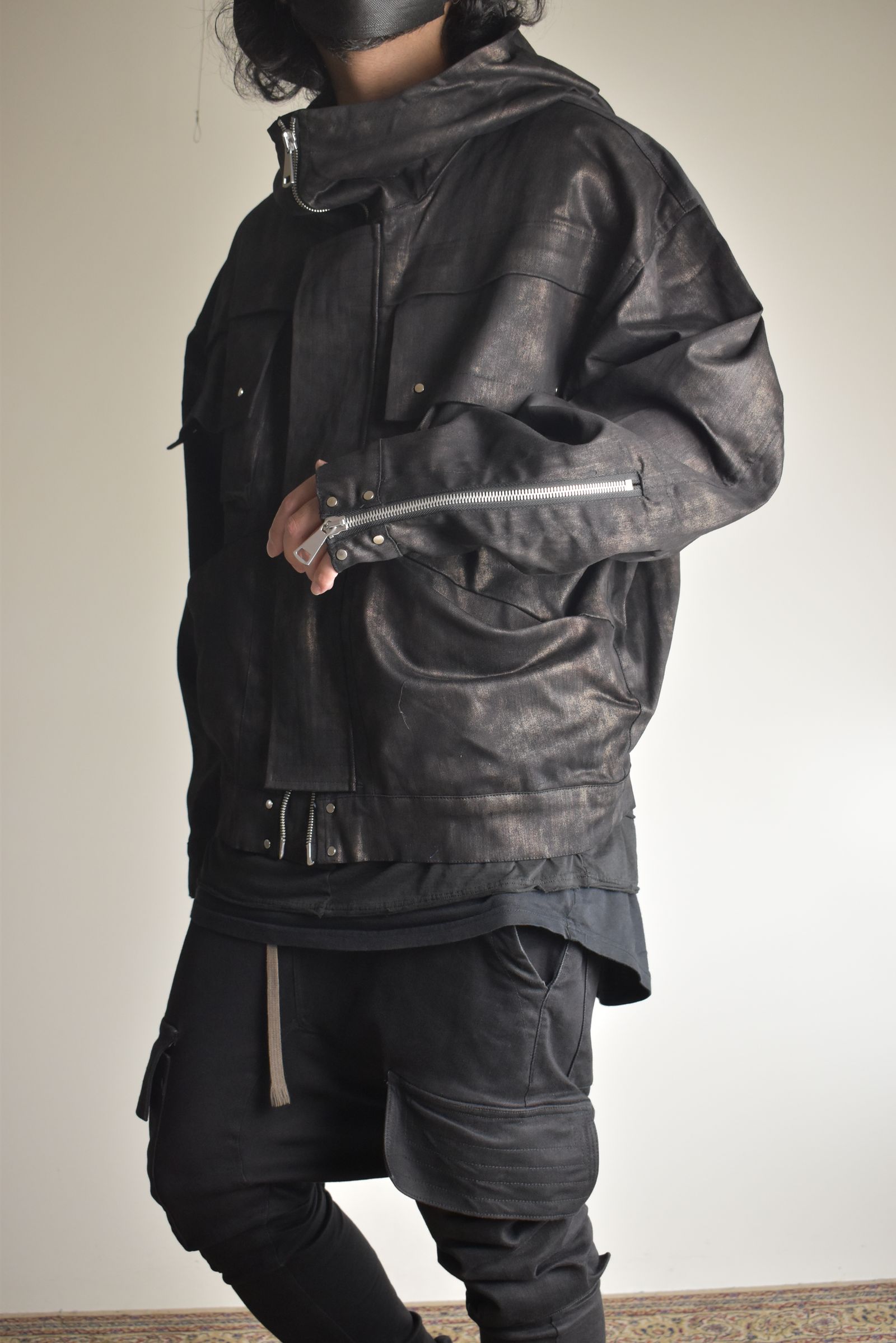Metal Steam Camouflage Hooded Blouson"Black × Brown" / メタルスチームカモフラージュ フーデッドブルゾン"ブラック×ブラウン"
