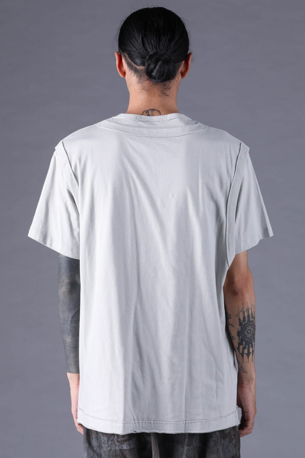 《2027SS先行予約分》30/- Cotton Layered S/S T-Shirt "Black" / Grey / Charcoal" / 30/-天竺レイヤードS/STシャツ "ブラック/グレー/チャコール"