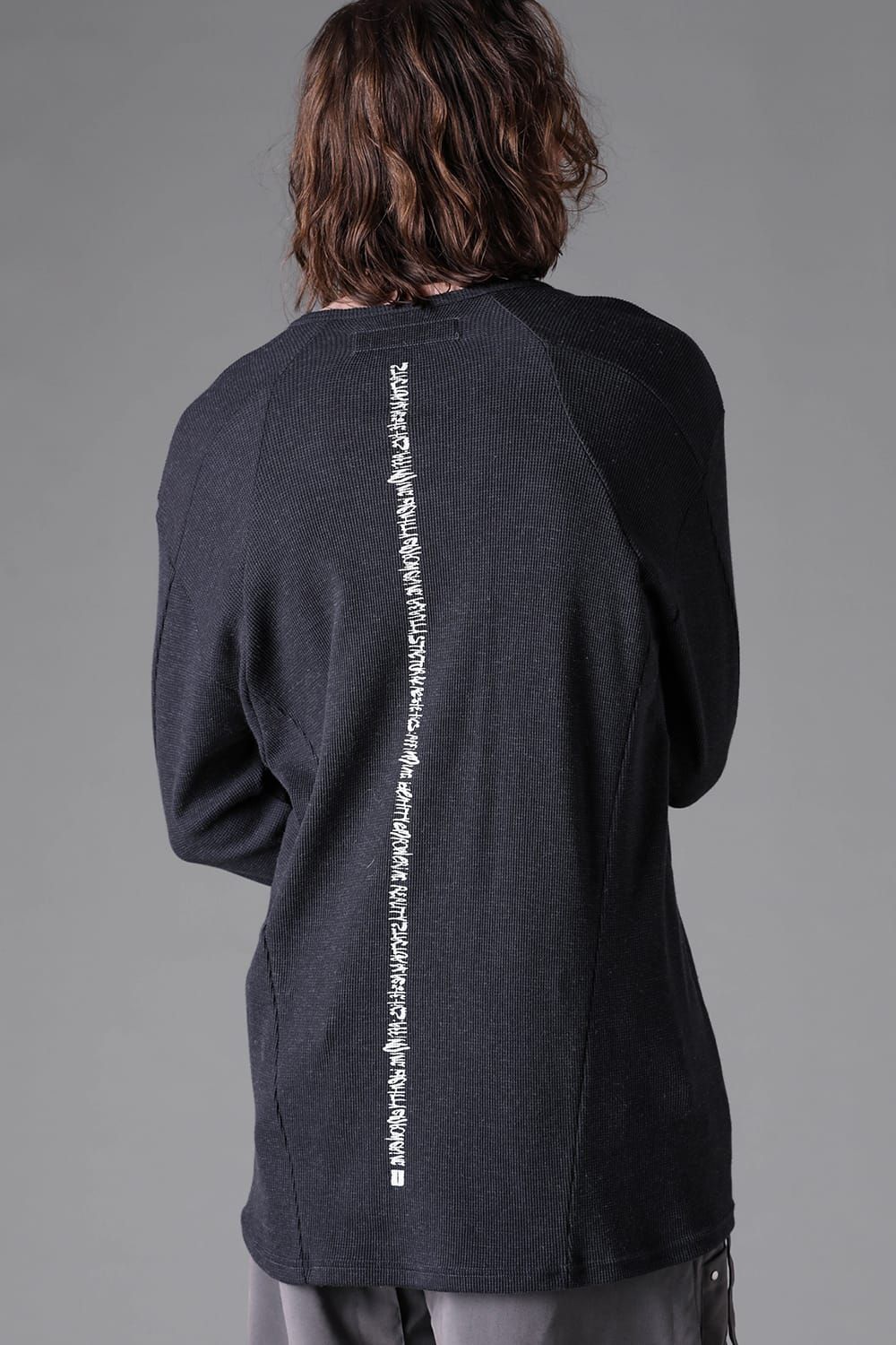 《2026AW先行予約》Back Printed Waffle Jersey Long  Sleeve Tee"Black / D.Grey / Ivory /Khaki"バックプリントワッフルジャージーロングスリーブTee"ブラック/ダークグレー/アイボリー/カーキ"