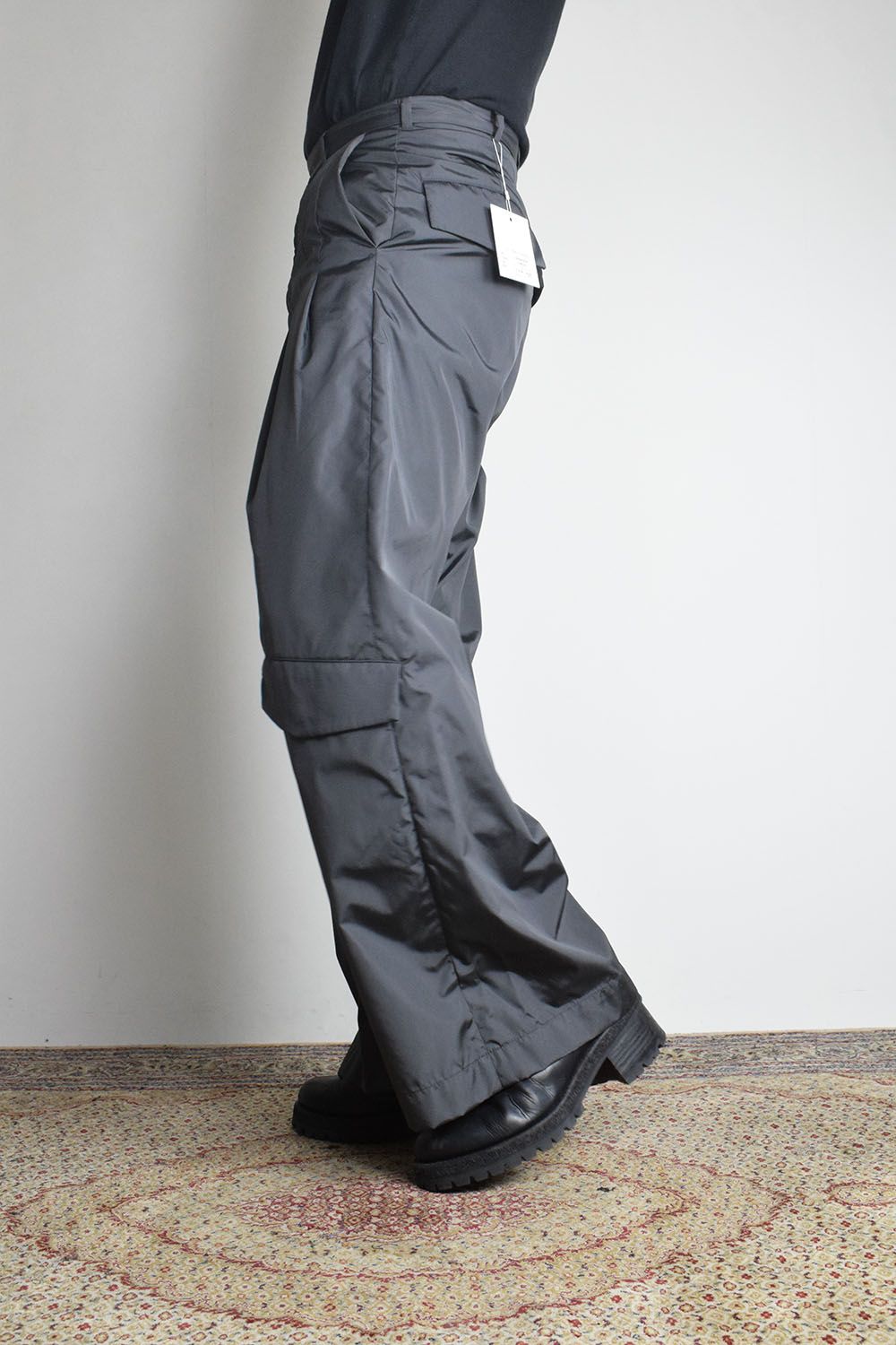 Shingle Flap Baggy Trousers "Charcoal" / シンフラップバギートラウザー"チャコール"