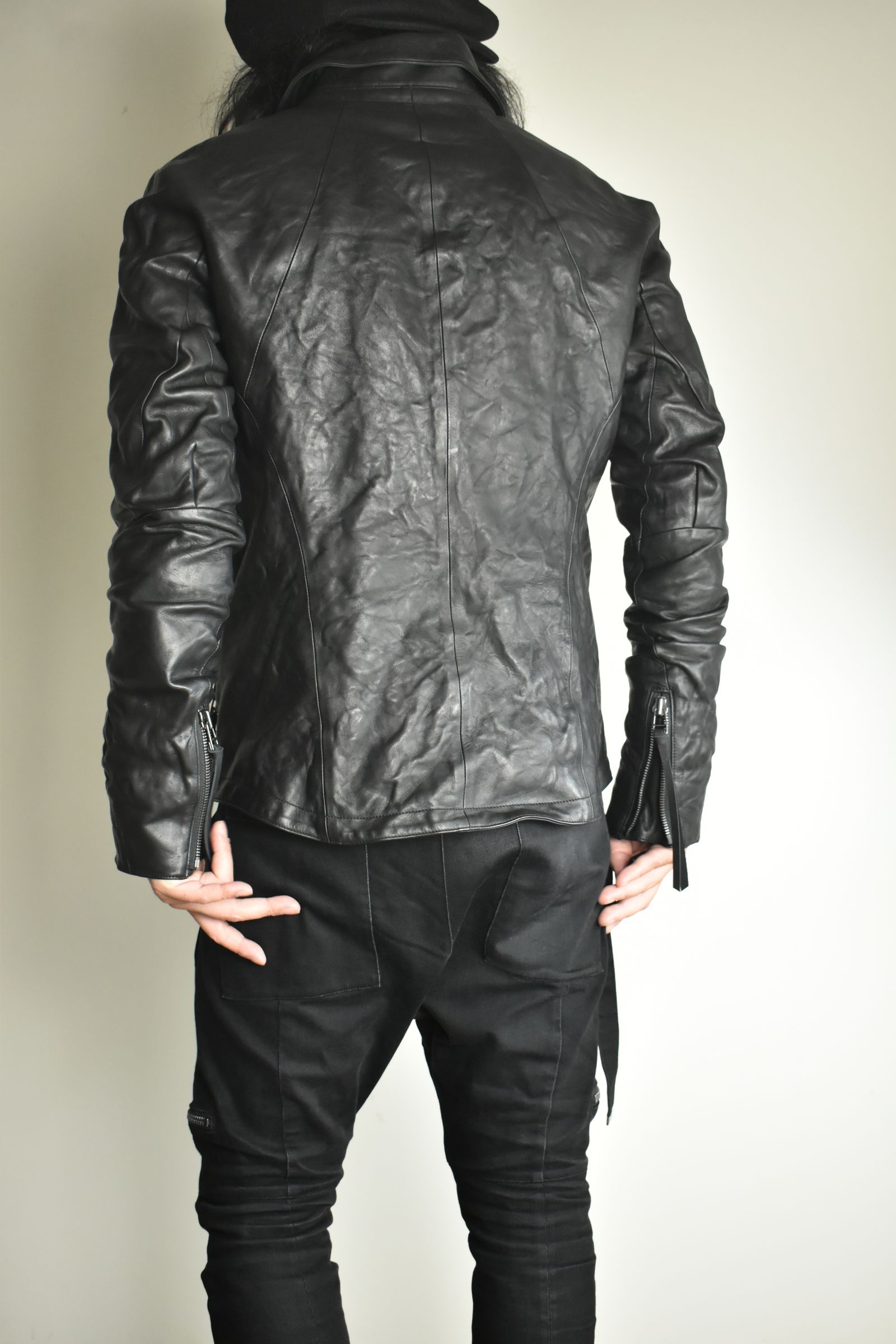 Horse Leather Collar Detachable Jacket"Black" / ホースレザーカラーデタッチャブルジャケット"ブラック"