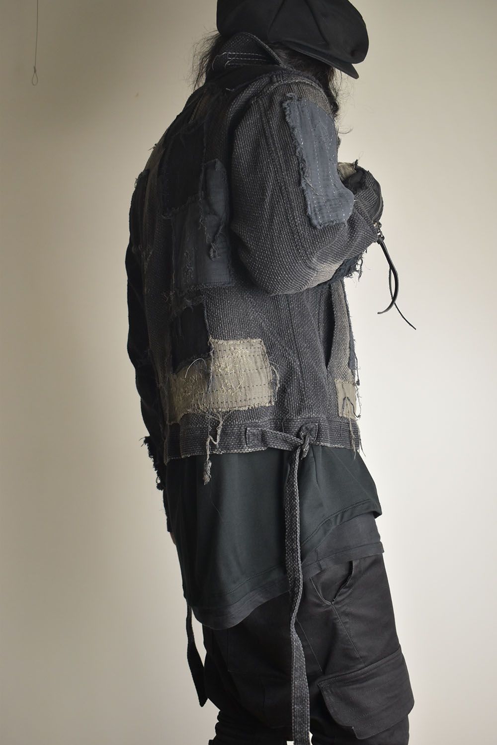 Crust Damage Repair Sashiko Jacquard Jacket "Black" / クラストダメージリペア刺子ジャガードジャケット"ブラック"