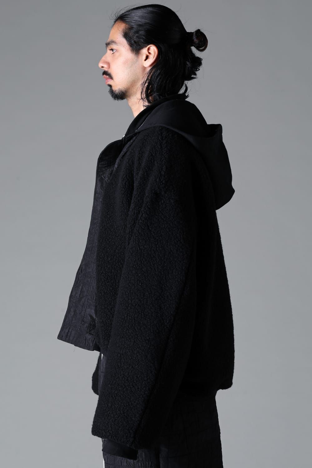 《2025AW先行予約》Geometry Jumbo Hooded MA-1 Blouson"Black" / ジオメトリージャンボフーデッドMA-1ブルゾン"ブラック"