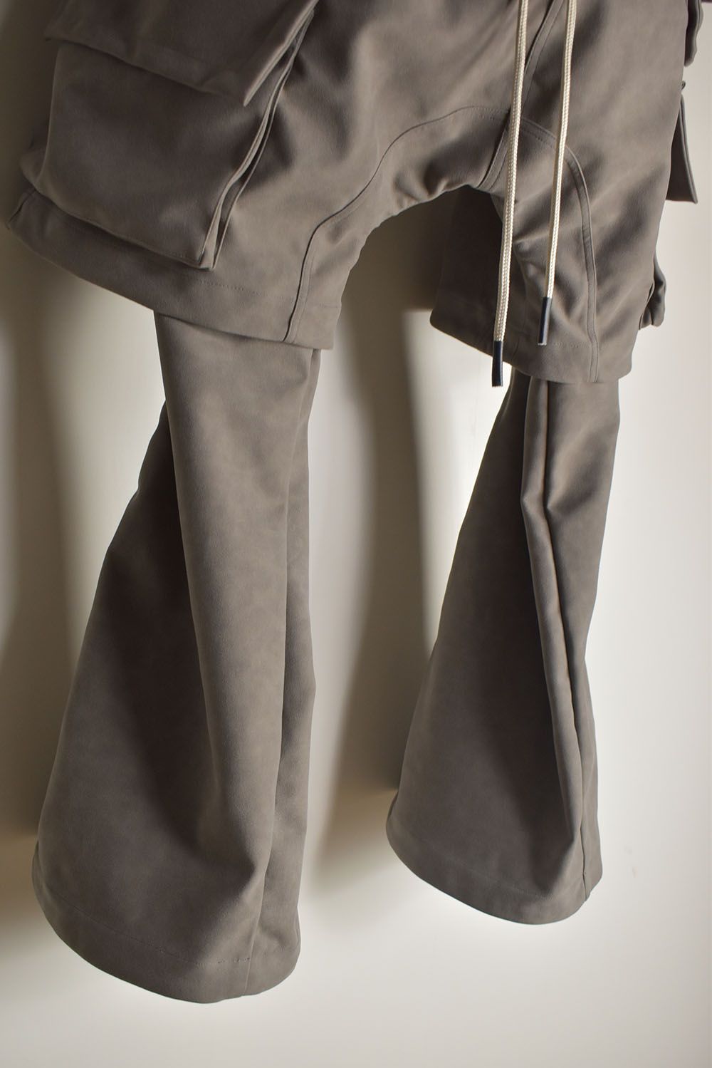 《2025AW先行予約》Synthetic Leather Suede Layerd Boots Cut "Black / Grey" / シンセティックレザースウェードレイヤードブーツカット "ブラック / グレー"