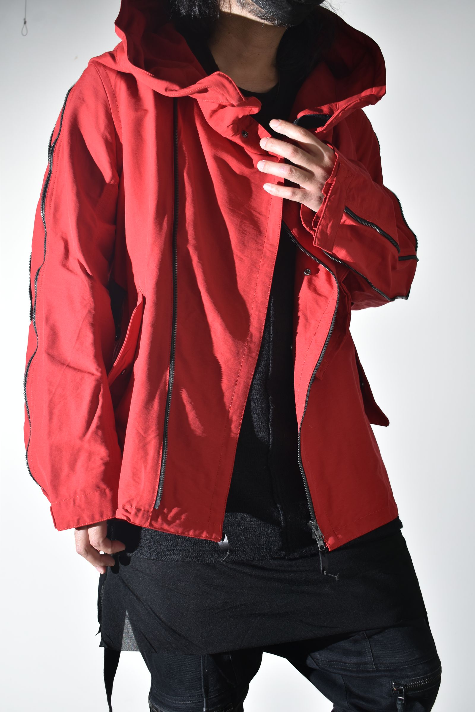 Multi Zip Short Mods Coat"Red" / マルチジップショートモッズコート"レッド"