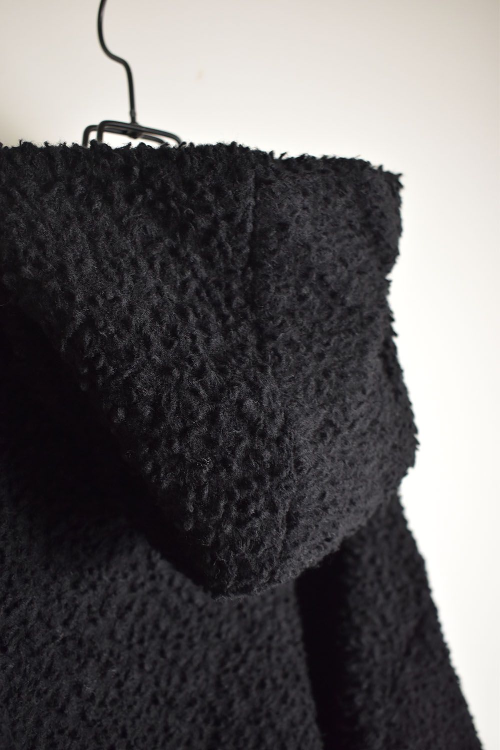 Wool Cotton Boa Hoodie Pullover"Black" /  ウールコットンボアフーディプルオーバー"ブラック"