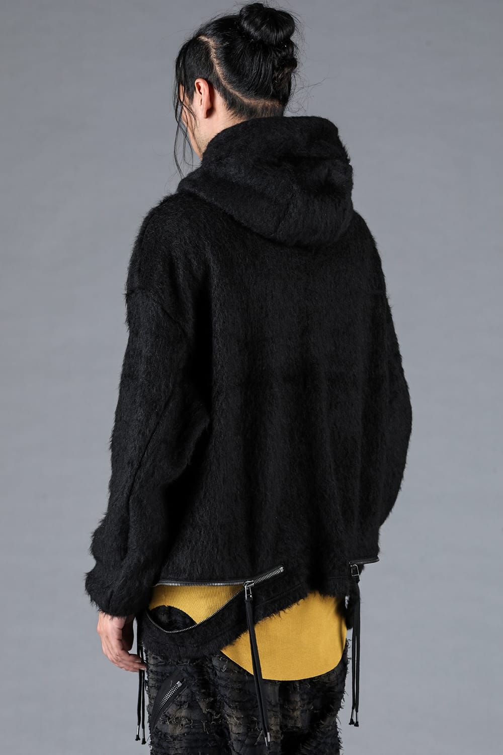 Alpaca Shaggy Oversized Hooded Pullover "Black"/アルパカシャギーオーバーサイズフーデッドプルオーバー"ブラック"