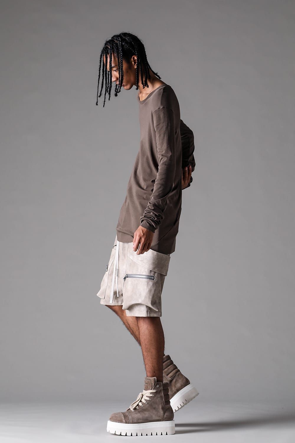 《2027SS先行予約》High Twist Rib Jersey Long Sleeve Tee "Black/ Sage Green / Brown / L.Grey / White "/ハイツイストリブジャージーロングスリーブTee"ブラック/セージグリーン/ブラウン/ライトグレー/ホワイト"