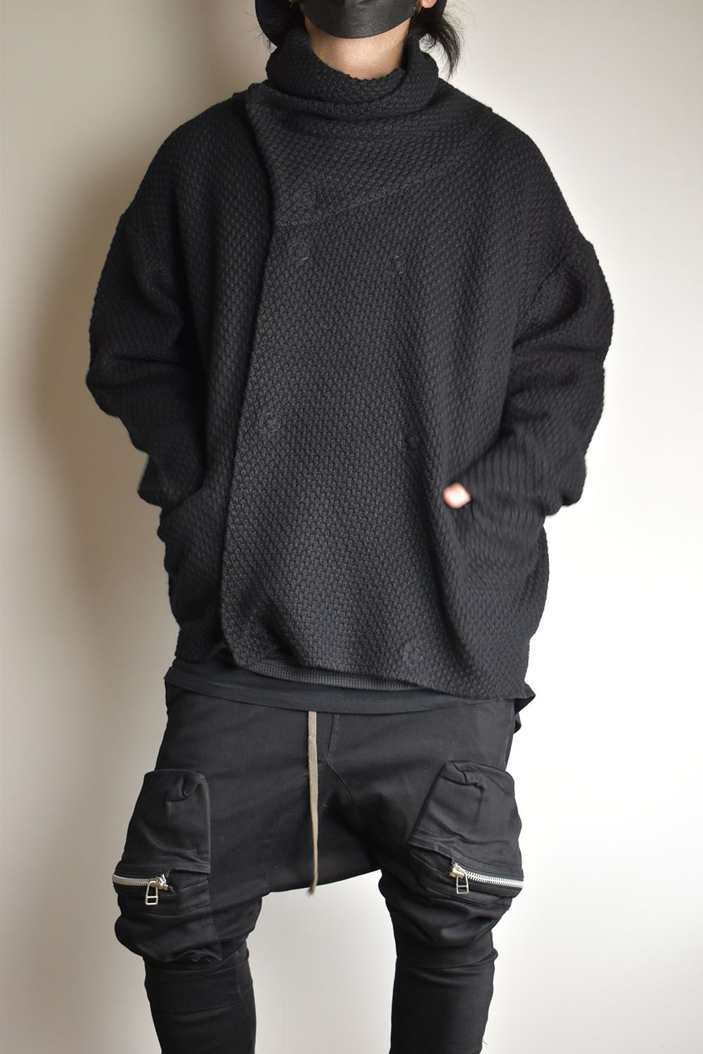 1.5G Snap Cardigan "Black" / 1.5Gスナップカーディガン"ブラック"