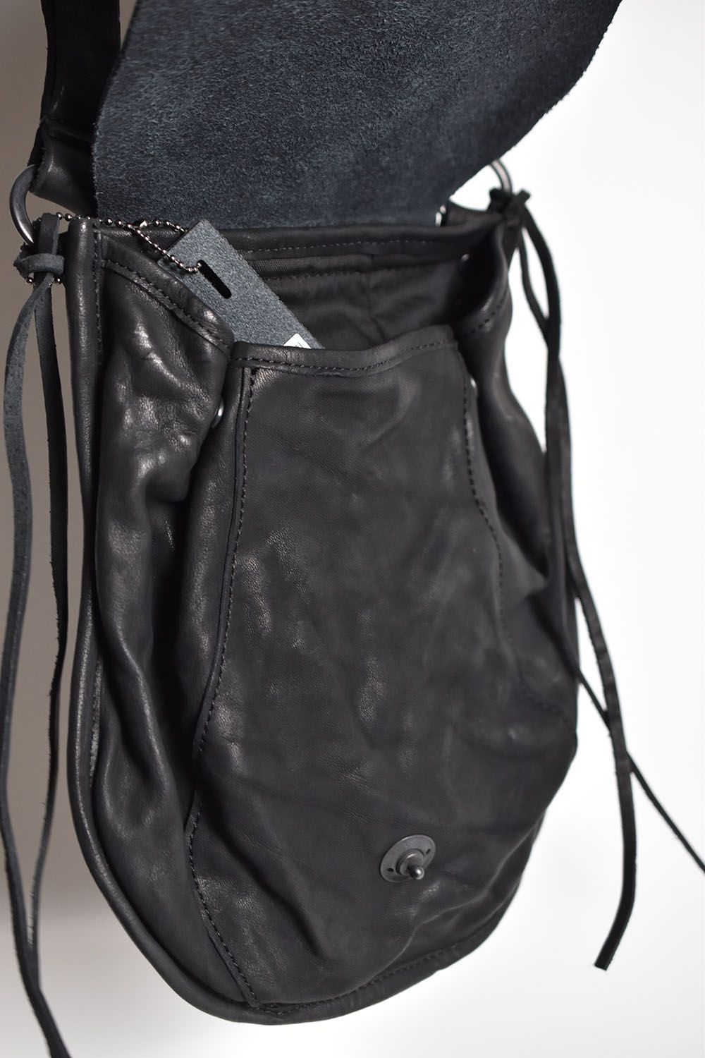 Japan Double Shoulder Garment Dye Bag"Black"/ジャパンショルダー製品染めバッグバッグ"ブラック"