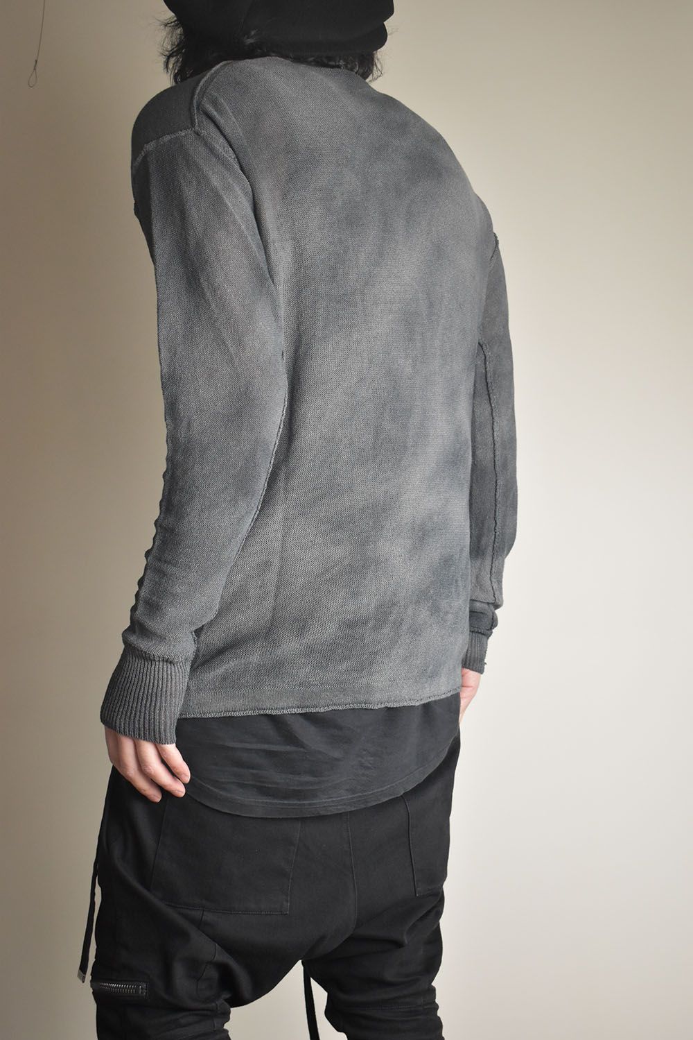 7G Paper Yarn Knit Pullover"Black" / 7Gペーパーヤーンニットプルオーバー"ブラック"