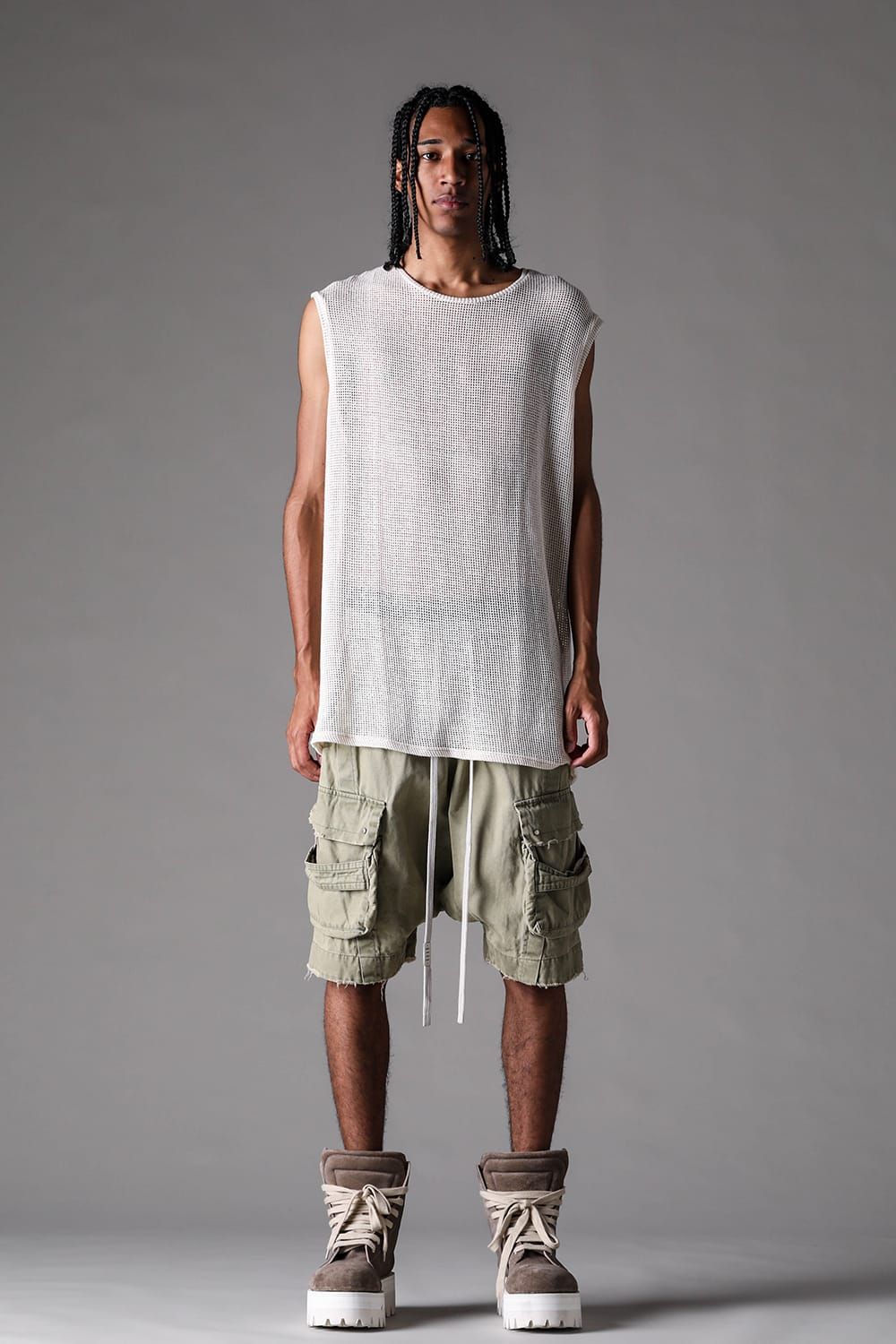 《2027SS先行予約》Mesh Tank Top "Ivory" / メッシュタンクトップ "アイボリー"
