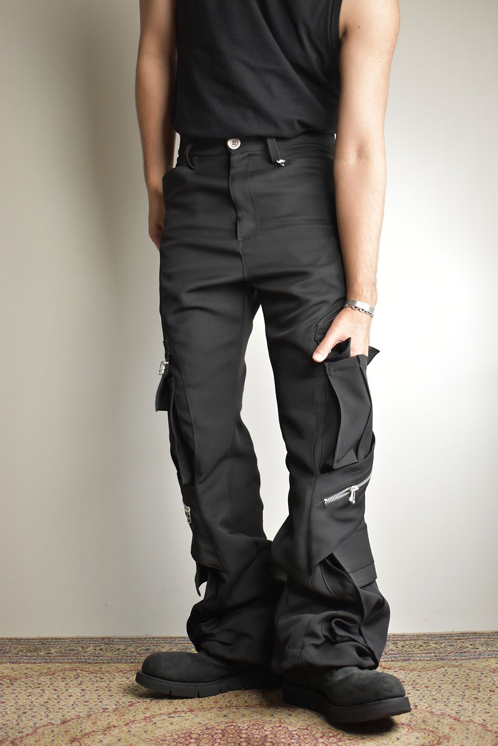 Cargo Flare Baggy Pants"Black" / カーゴフレアバギーパンツ"ブラック"