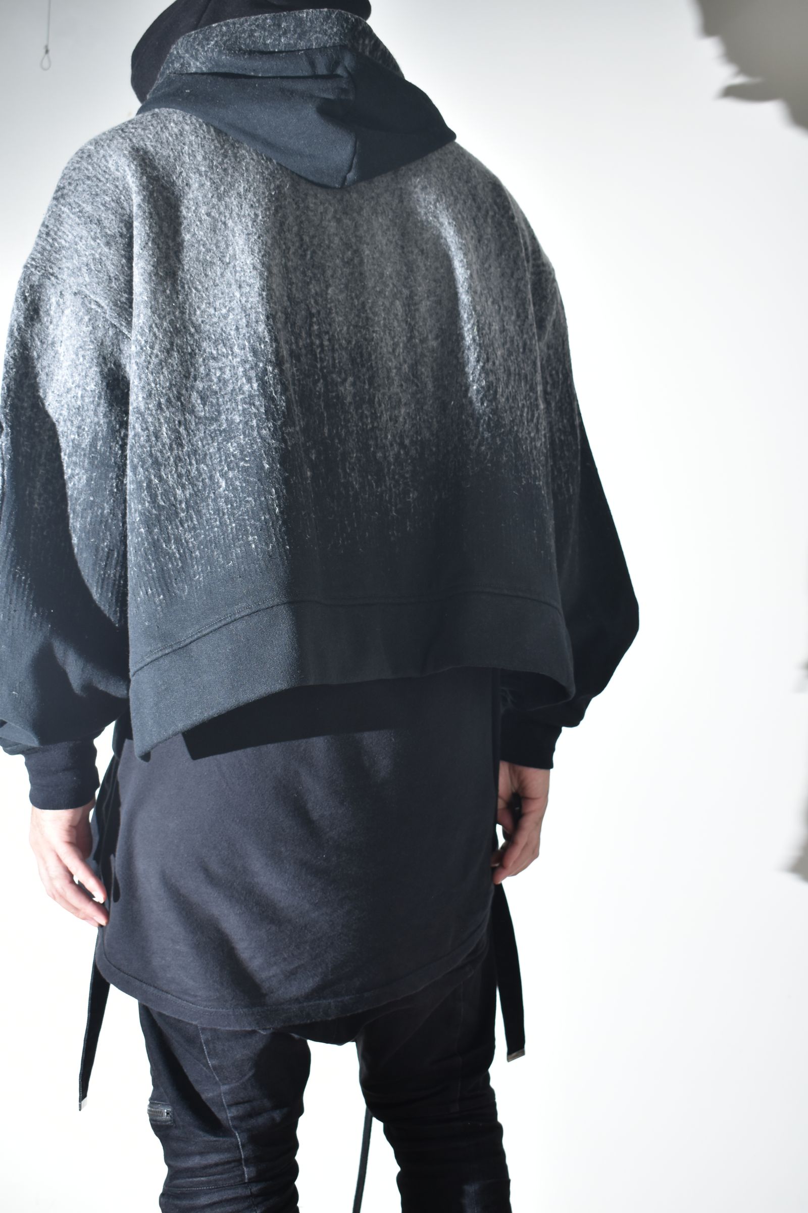Gradient Needle Punch Double Zip Hoodie "Black Based" / グラデーションニードルパンチダブルジップフーディ"ブラックベース"