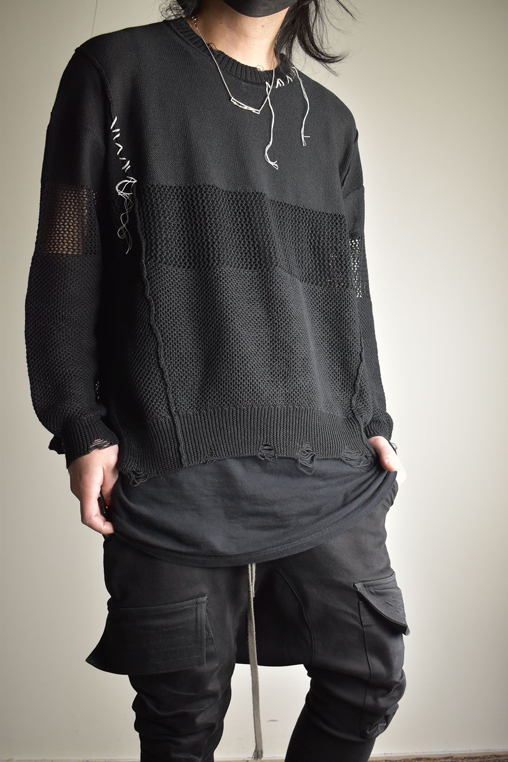 Crash Summer Knit"Black" / クラッシュサマーニット"ブラック"