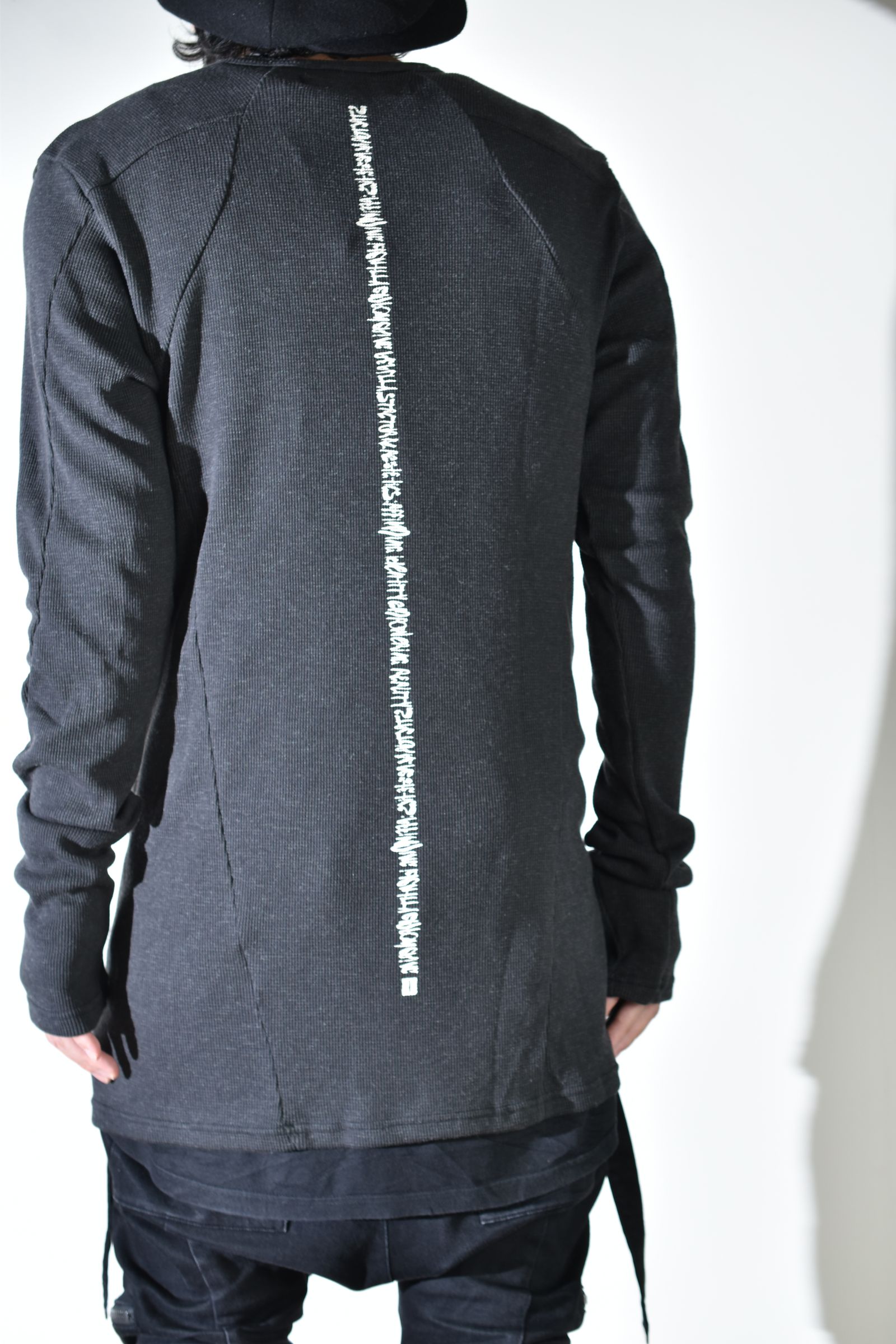 Back Printed Waffle Jersey Long  Sleeve Tee"D.Grey" バックプリントワッフルジャージーロングスリーブTee"ダークグレー"