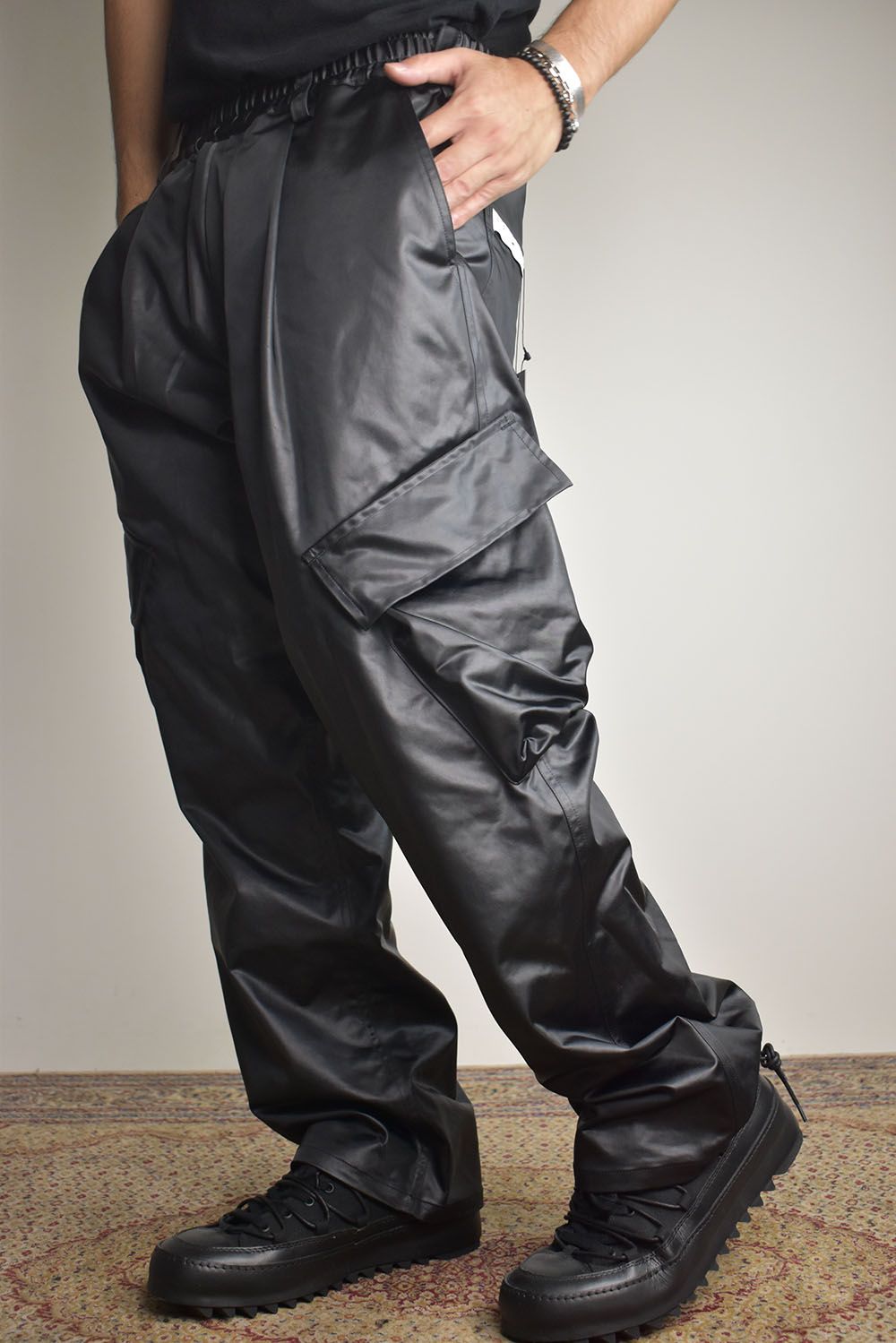 Heavy Satin Cargo Pants"Black" / ヘビーサテンカーゴパンツ"ブラック"