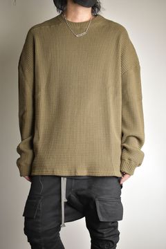 Heavy Waffle Over Size Top"Olive" / ヘビーワッフルオーバーサイズトップ"オリーブ"