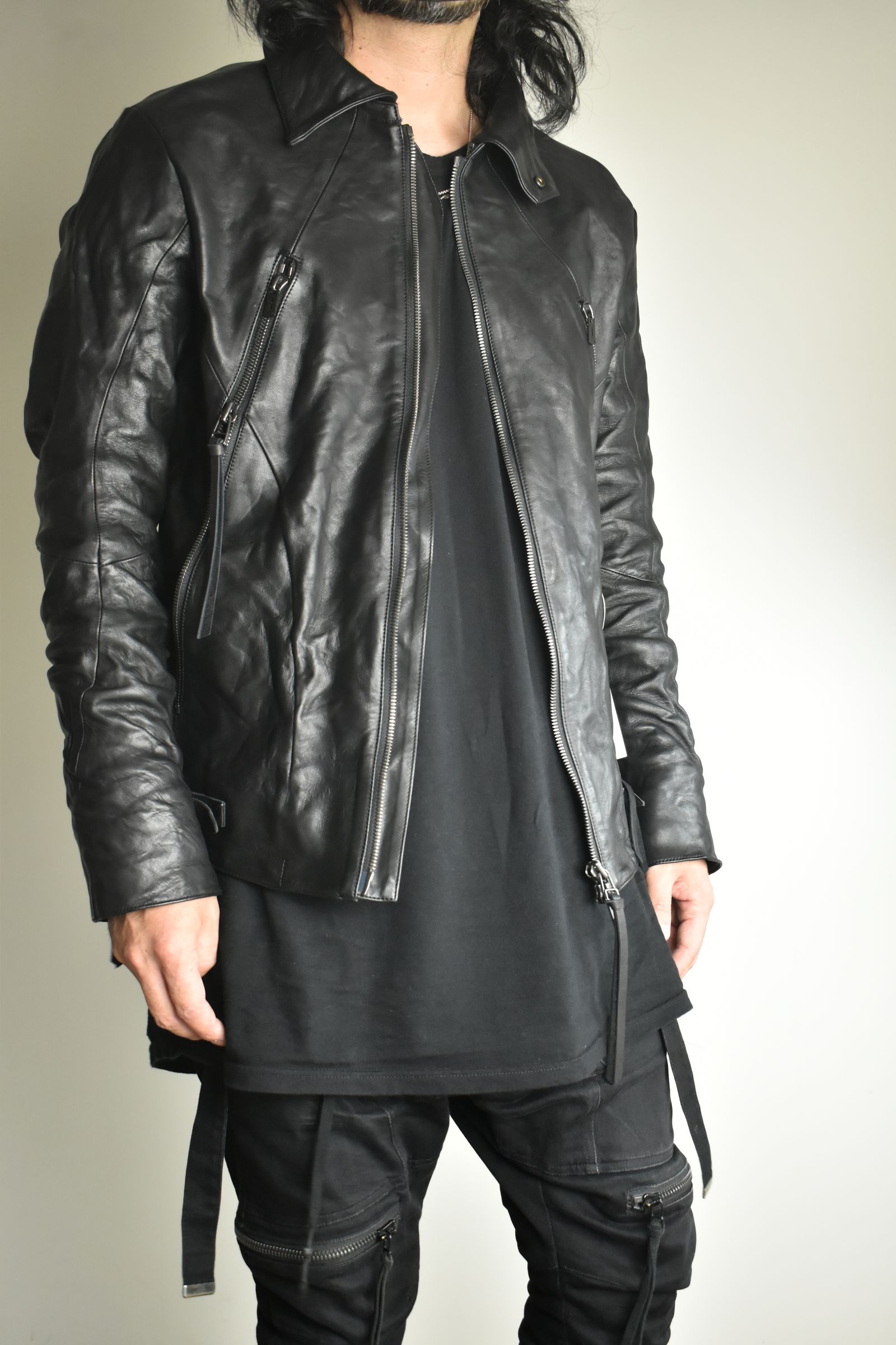 Horse Leather Collar Detachable Jacket"Black" / ホースレザーカラーデタッチャブルジャケット"ブラック"