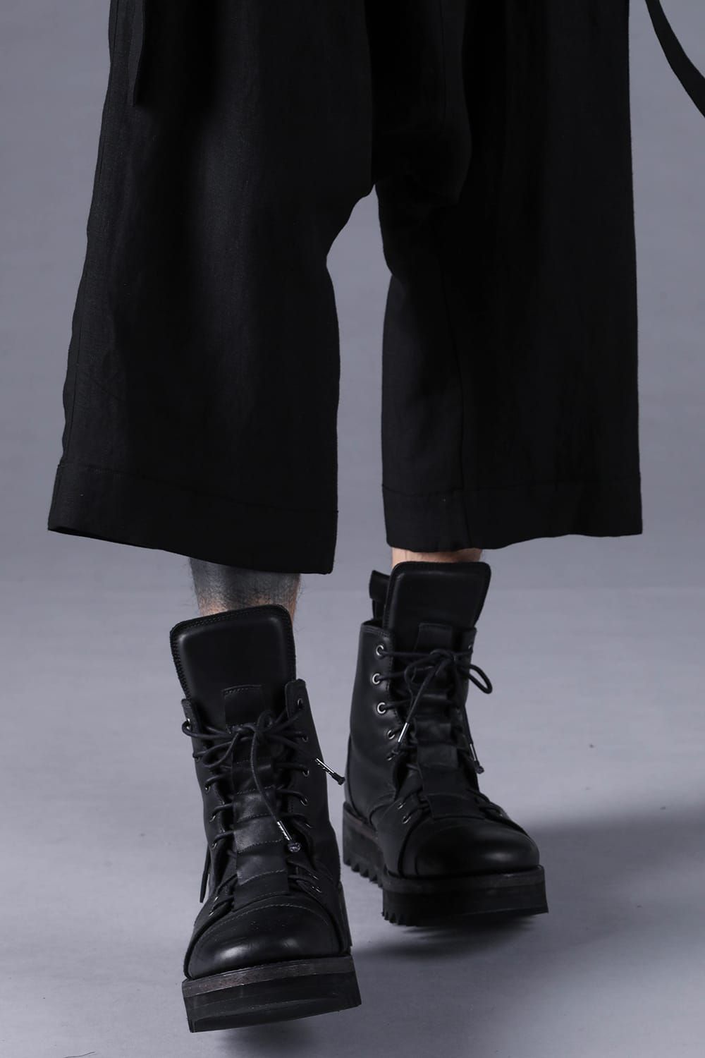 《2027SS先行予約分》Bamboo Linen Wide-Leg Cropped Pants"Black" / バンブーリネンワイドクロップドパンツ"ブラック"
