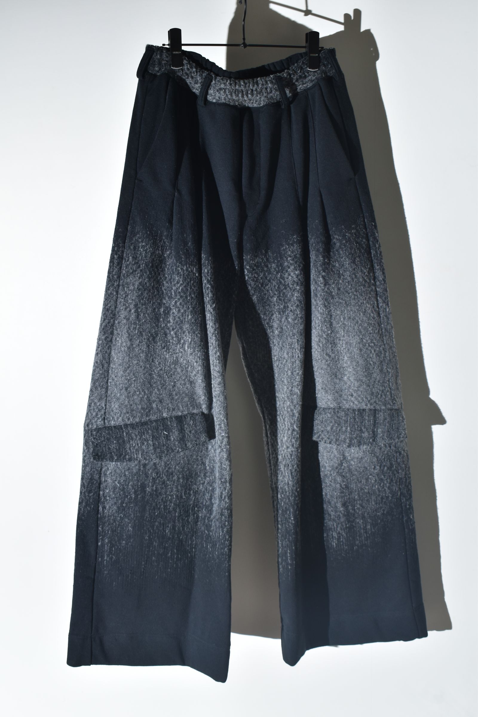 Gradient Needle Punch Sinflap Baggy Pants "Black Based" / グラデーションニードルパンチシンフラップバギーパンツ"ブラックベース"