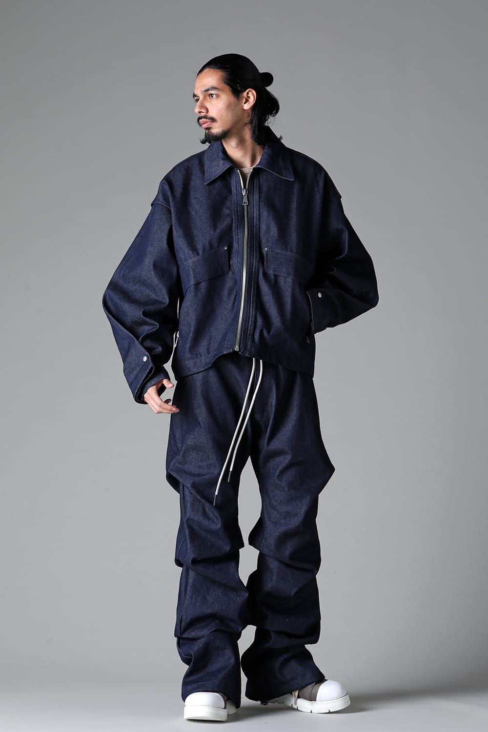 《2025AW先行予約》Tuck Sleeve Jcaket"Black / Navy" /タックスリーブジャケット"ブラック/ネイビー"