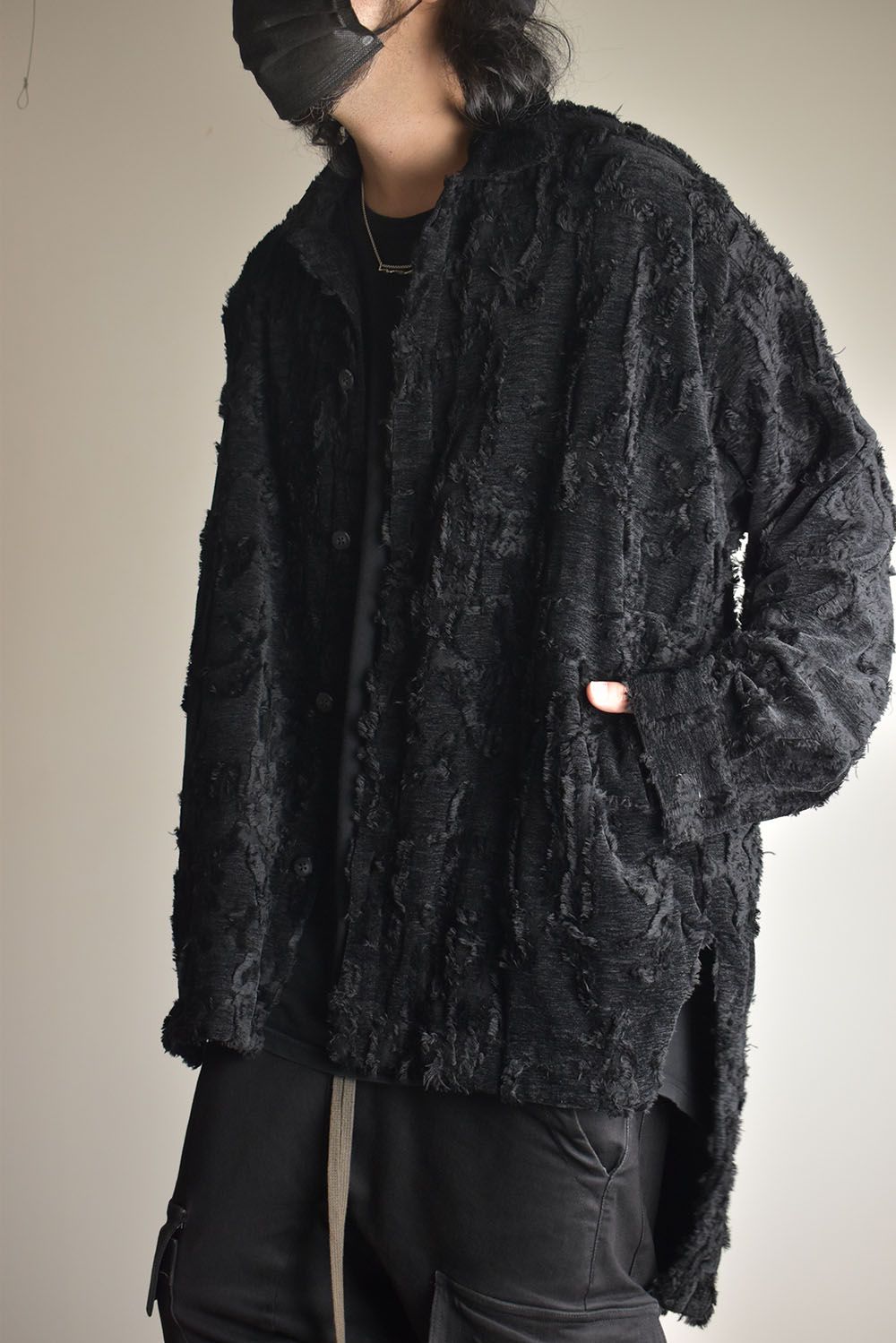Jacguard Long Shirts"Black"/ジャガードロングシャツ"ブラック"