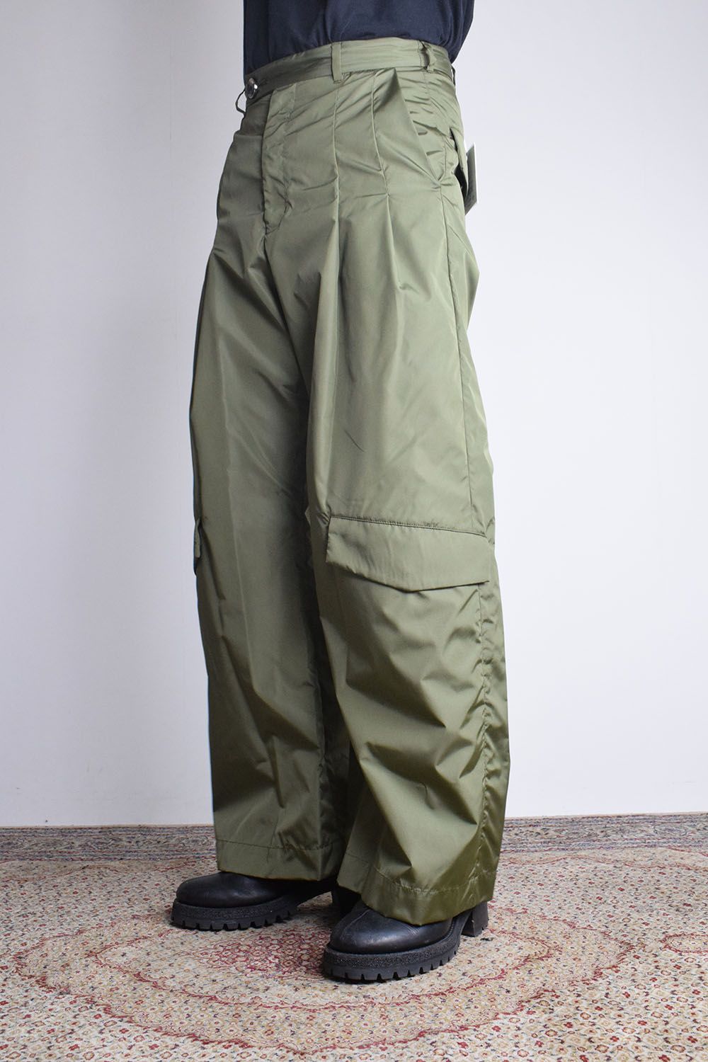 Shingle Flap Baggy Trousers "Military Green" / シンフラップバギートラウザー"ミリタリーグリーン"