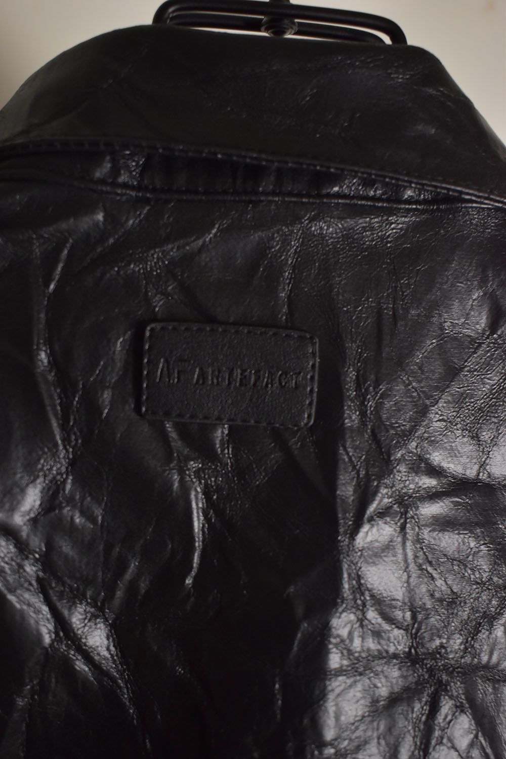 Washer Synthetic Leather Shirts"Black" / ワッシャーシンセティックレザーシャツ"ブラック"