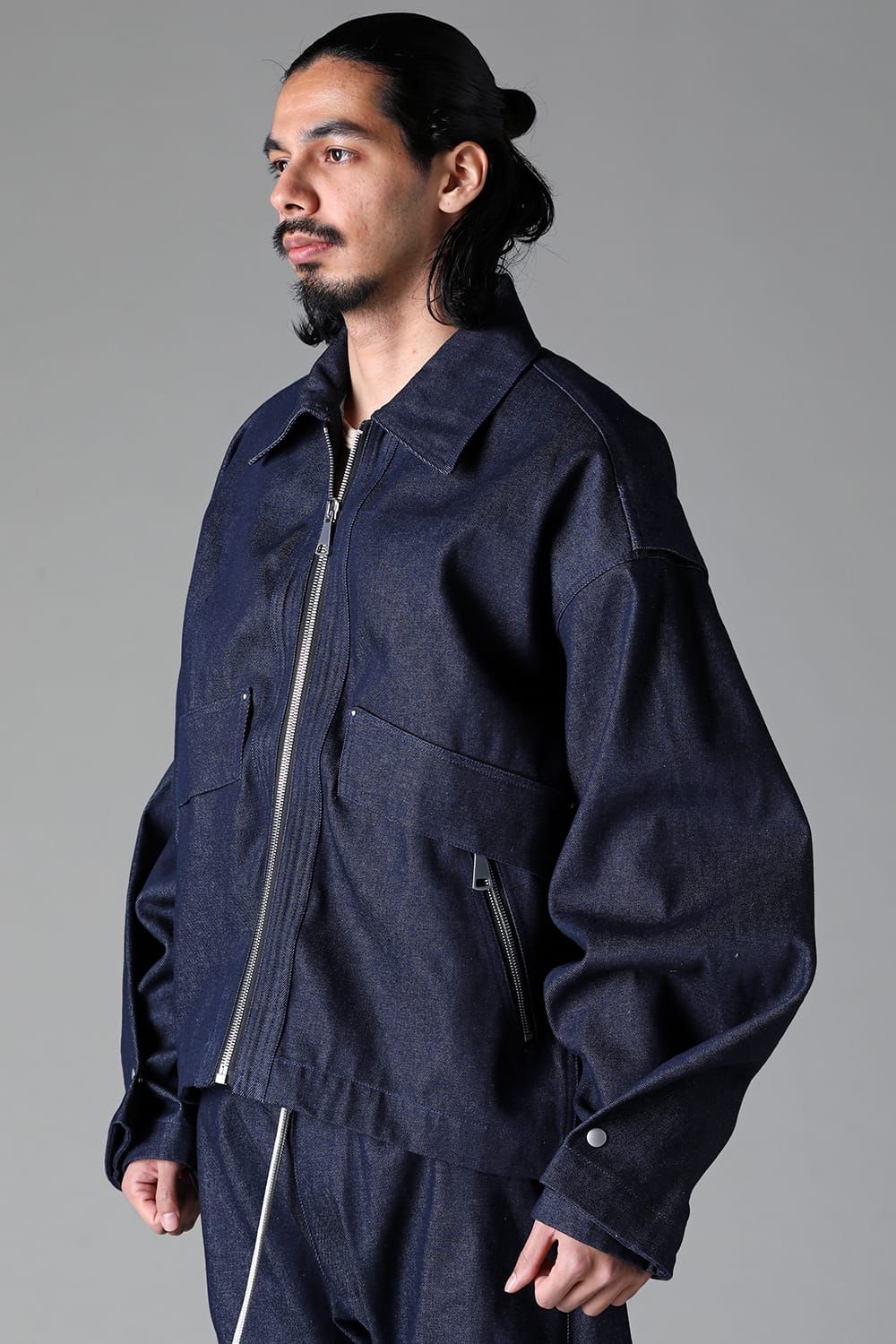 《2025AW先行予約》Tuck Sleeve Jcaket"Black / Navy" /タックスリーブジャケット"ブラック/ネイビー"