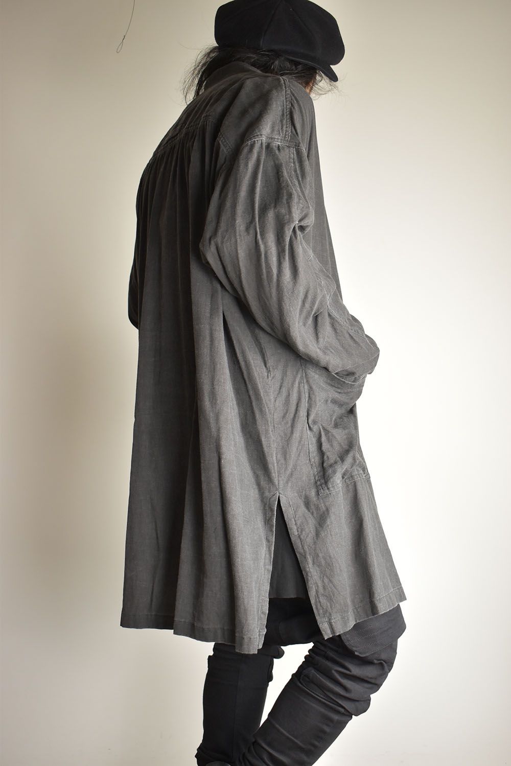 Pigmented Viera Shop Coat"Charcoal" / 顔料刷りビエラショップコート"チャコール"