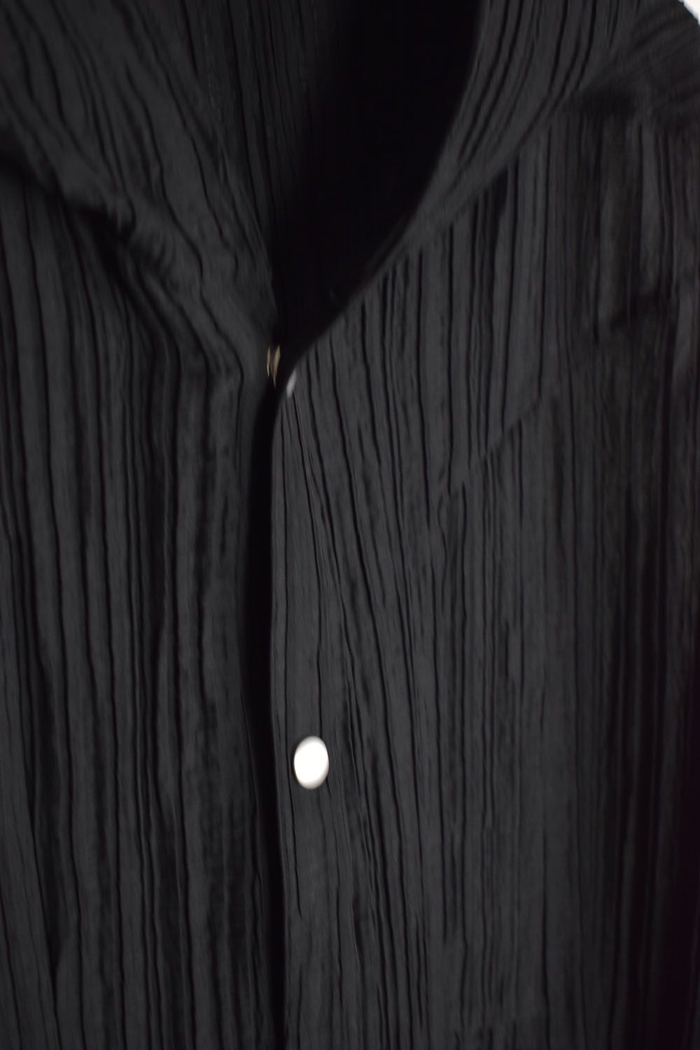 Sheer Yoryu Hoodie Shirts"Black"/シアーフーディシャツ"ブラック"